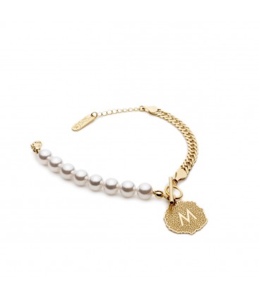 Lotus flower pearl bracelet YA, sterling silver  925