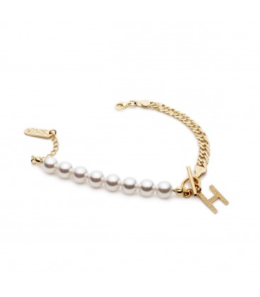Pearl bracelet with letter, YA 925