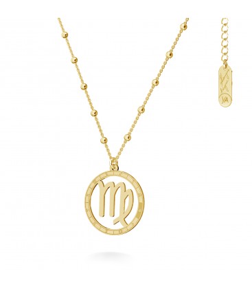 Virgin zodiac sign necklace, YA, sterling silver 925