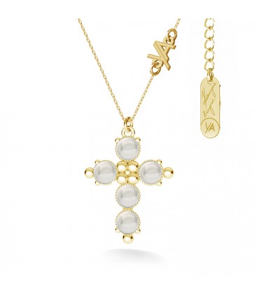 Pearl cross necklace YA 925