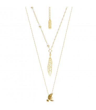 Humming-bird necklace with pearls YA 925