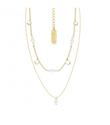 Chain with crystals & pearls YA 925