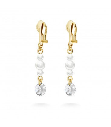 Earrings with crystals & pearls YA 925