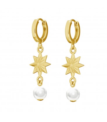 Earrings with star & pearl, YA 925