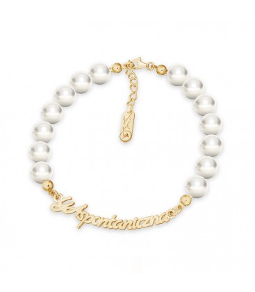 Pearls bracelet with text YA 925