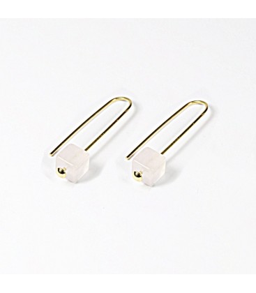 Cube safety pin earrings, YA 925