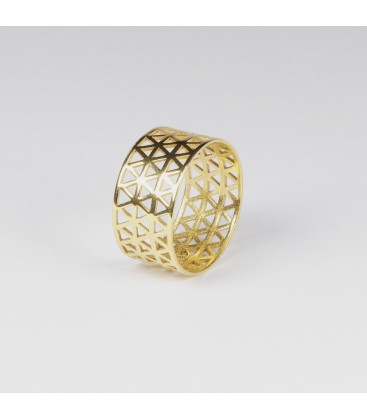 Ażurowy szeroki pierścionek MALEDIWY CROWN, kolekcja YA, srebro 925