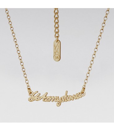 Silver necklace with text YA 925