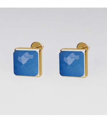 Earrings with blue onyx stone, YA 925