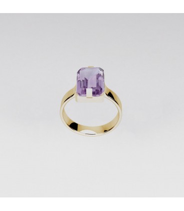 Sterling silver ring with amethyst stone, YA 925