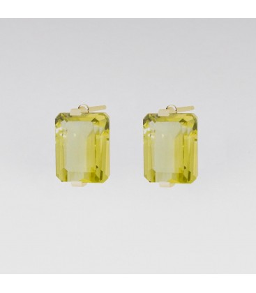 Lime quartz silver stud earrings, YA 925